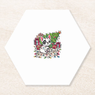 Dessous-de-verre En Papier Kawaii Anime Frenchie Christmas Funny Chien