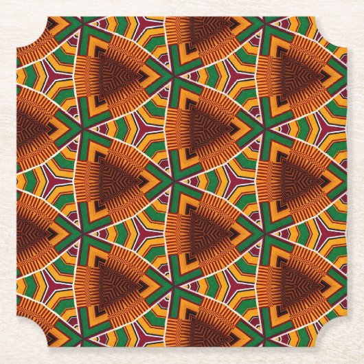 Dessous-de-verre En Papier Kente Geometrics Kwanzaa Afrocentric (Devant)