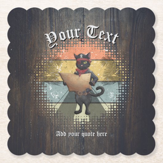 Dessous-de-verre En Papier Kitty Buccaneer's Sunset Quest (Devant)