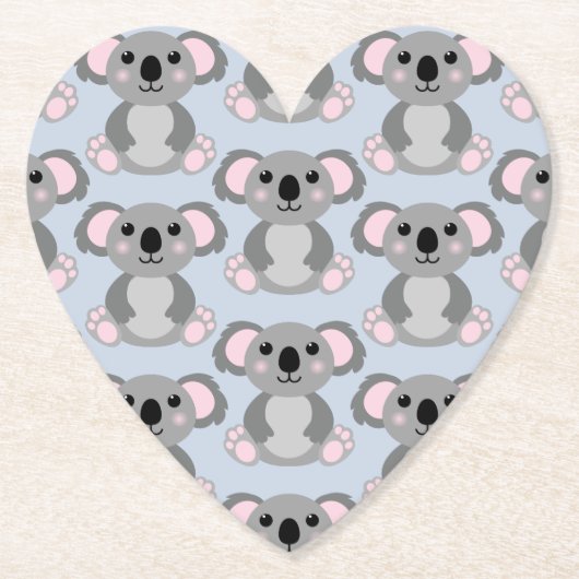 Dessous-de-verre En Papier Koala Bear Baby shower Blue Boy (Devant)