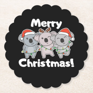 Dessous-de-verre En Papier Koala Christmas Animaux Koalas Joyeux Noël