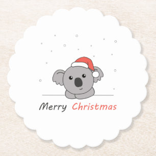 Dessous-de-verre En Papier Koala Noël Neige Animaux d'hiver Koalas