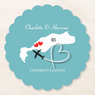 Dessous-de-verre En Papier Kos de destination mariage