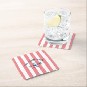 Dessous-de-verre En Papier La Bachelorette à Rayures Cabane Rose Bach Neige (En situation)