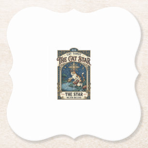 Dessous-de-verre En Papier La carte de tarot de chat Star Cat Majeur Arcane V