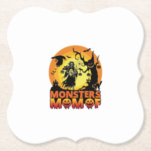 Dessous-de-verre En Papier La maman des monstres Halloween Monstre Fantôme Sq