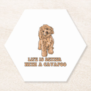Dessous-de-verre En Papier La Vie Est Meilleure Avec Un Cavapou - Drôle Amate