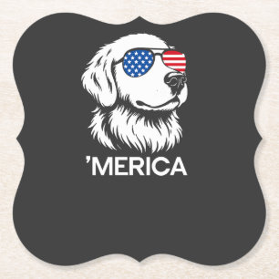 Dessous-de-verre En Papier Labrador patriotique drapeau américain Quatre Juil