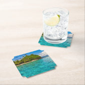 Dessous-de-verre En Papier Lagon de Bora Bora (En situation)