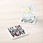 Dessous-de-verre En Papier Laissez La Musique Jouer La Guitare Électrique (En situation)