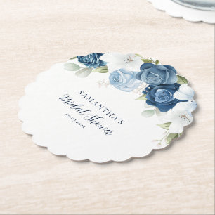 Dessous-de-verre En Papier Lancement de mariage moderne à l'aquarelle florale