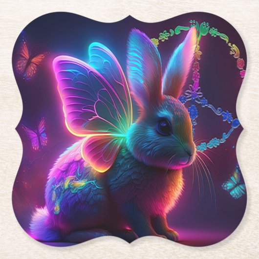 Dessous-de-verre En Papier Lapin de paix (Devant)