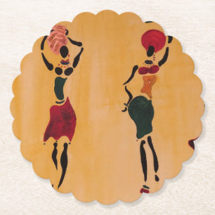 Dessous-de-verre En Papier L'art africain coloré avec les femmes
