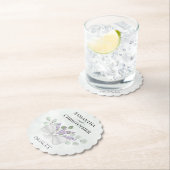 Dessous-de-verre En Papier Lavande rustique & Mariage de bouquet Eucalyptus (En situation)