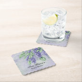 Dessous-de-verre En Papier Lavande Wisteria Fleurs Fête des mariées en marbre (En situation)