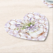 Dessous-de-verre En Papier Lavender Flowers Bow Birthday (Incliné)