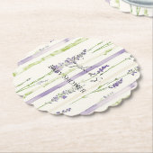 Dessous-de-verre En Papier Lavender Stripes Floral   (Incliné)