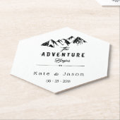 Dessous-de-verre En Papier L'aventure commence Mariage (Incliné)