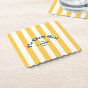 Dessous-de-verre En Papier Le Club Trente Rayure Jaune de Plage 30e Anniversa