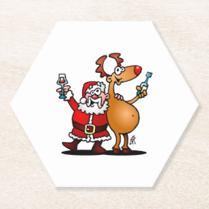 Dessous-de-verre En Papier Le Père Noël et son renne