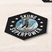 Dessous-de-verre En Papier Le Ski Est Ma Superpuissance (Incliné)