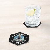 Dessous-de-verre En Papier Le Ski Est Ma Superpuissance (En situation)