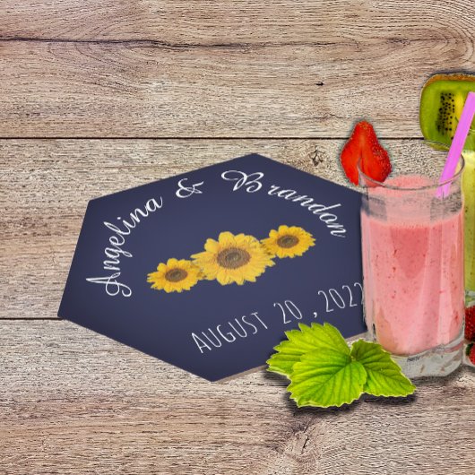 Dessous-de-verre En Papier le trio de tournesol pour les mariages peut refroi