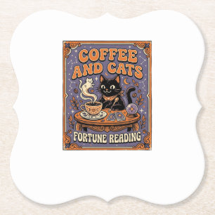 Dessous-de-verre En Papier Lecture de la fortune du café et des chats Chats F