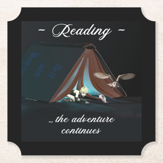 Dessous-de-verre En Papier Lecture, l'aventure continue (Devant)