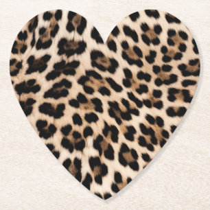 Dessous-de-verre En Papier Léopard noir Brown crémeux
