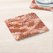 Dessous-de-verre En Papier Léopard rose rose (Incliné)