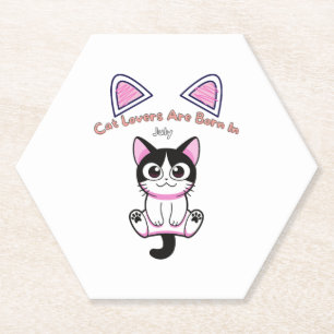 Dessous-de-verre En Papier Les amoureux des chats mignons naissent en juillet