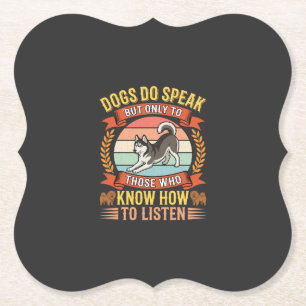 Dessous-de-verre En Papier Les chiens parlent Citation vintage d'amant de chi