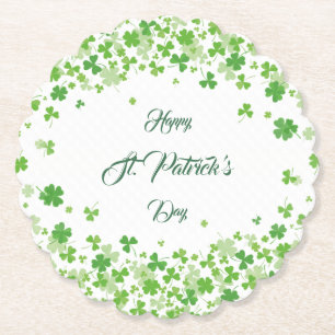 Dessous-de-verre En Papier Les motifs Shamrocks verts heureux St. Patrick's