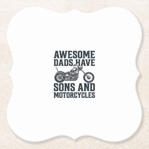 Dessous-de-verre En Papier Les papas géniaux ont des fils et des motos Design
