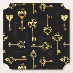 Dessous-de-verre En Papier Les Patters de Seamless avec Golden Keys
