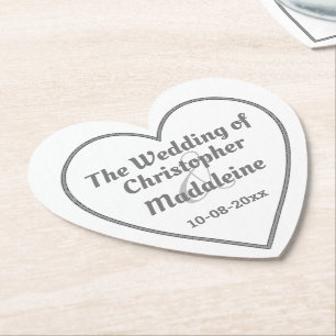 Dessous-de-verre En Papier Lettres gris argent simples sur un Dessous de verr