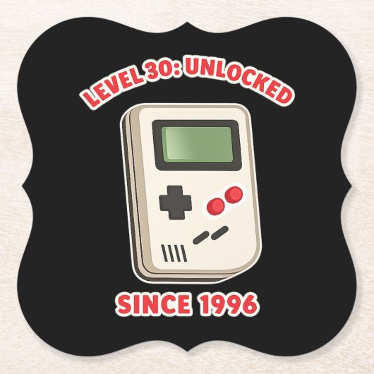 Dessous-de-verre En Papier Level 30 Unlocked Since 1996 (Devant)