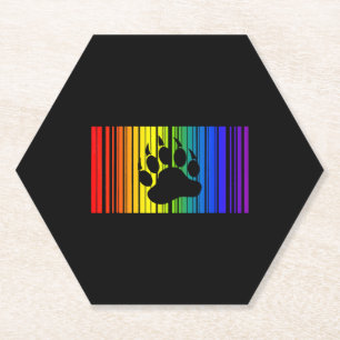 Dessous-de-verre En Papier Lgbt Arc-en-ciel Couleurs Code-barres Fierté d'icô