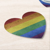 Dessous-de-verre En Papier LGBT Rainbow Pride drapeau style rétro (Incliné)