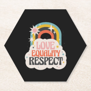 Dessous-de-verre En Papier Lgbtq Love LGBT Love Equality and Respect Pride