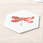 Dessous-de-verre En Papier libellule de fleurs avec sakura de bijoux (Incliné)