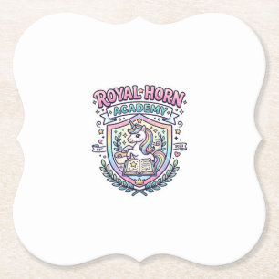 Dessous-de-verre En Papier Licorne Académie Corne Royale Typographie Gras Imp