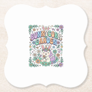 Dessous-de-verre En Papier Licorne Bunnycorn Jardin Kawaii Typographie Design
