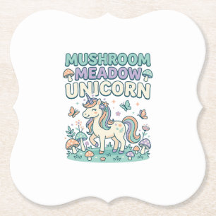 Dessous-de-verre En Papier Licorne Champignon Prairie Licorne T-Shirt Mode De