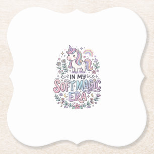 Dessous-de-verre En Papier Licorne Dans Mon Ère De Magie Douce Typographie Lu