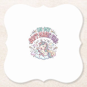 Dessous-de-verre En Papier Licorne Dans Mon Produit De Style Rétro Ère De Mag