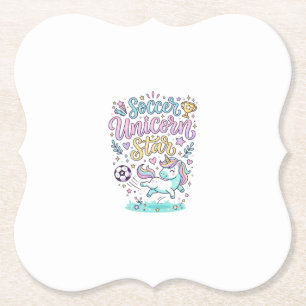 Dessous-de-verre En Papier Licorne Football Licorne Étoile Mignon