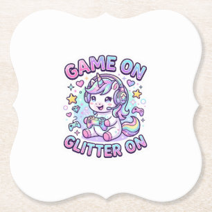 Dessous-de-verre En Papier Licorne Jeu Sur Paillettes Sur Graphisme Merch De