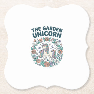 Dessous-de-verre En Papier Licorne Le Jardin Licorne T-Shirt Design Tendance_